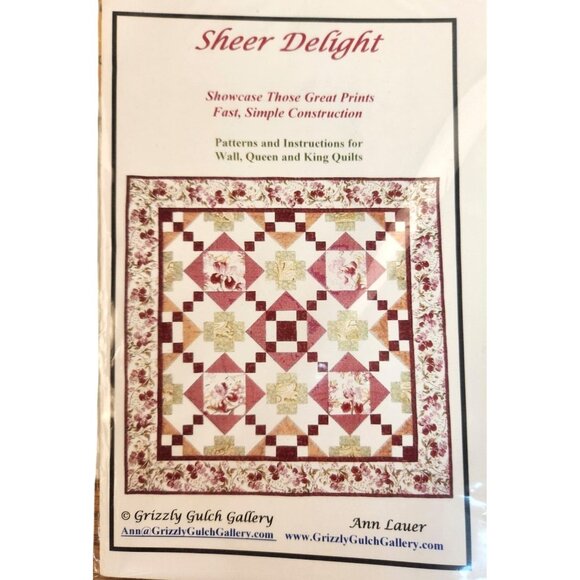Sheer Delight Quilt Pattern By Grizzly Gulch Gallery For Wall Queen & King Quilt - Picture 3 of 11